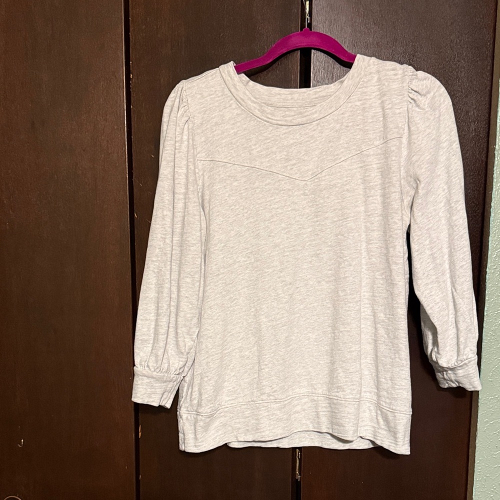 Loft Heather Gray Long Sleeve Top